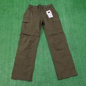 NEW CQR Cargo Pants Kids M 10-12 Green UPF 50+ Convertible Hiking Outdoor